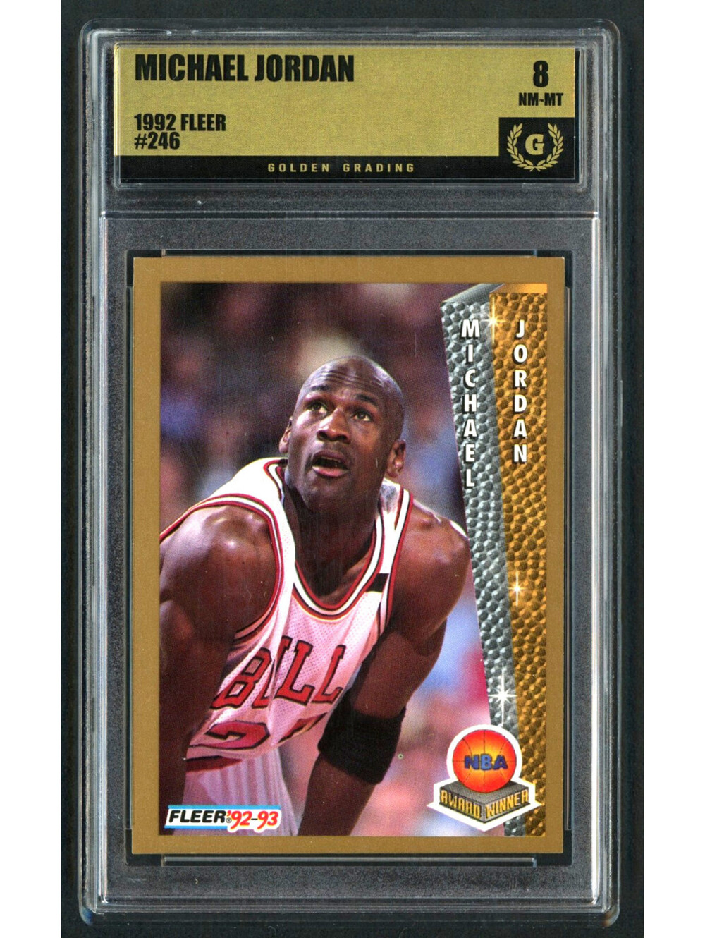 1992 Fleer #246 Michael Jordan NBA MVP & Finals MVP Graded 8 NM-MT